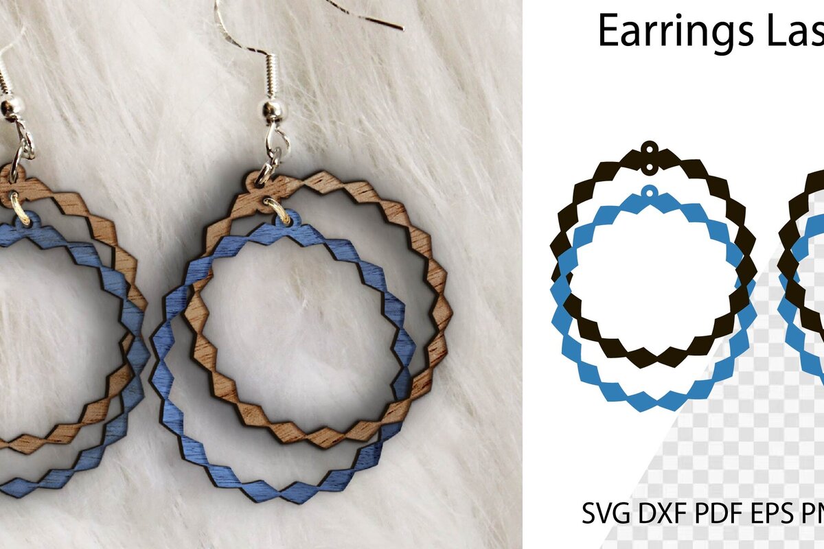 Σετ των 3 Intra απο ξύλο plywood  Χρώμα wenge 3mm-4mm πάχος - Σκουλαρίκια . Σκουλαρίκια κομμένα με λέιζερ Δίασταση 3x3 cm INTRAFABR-36608725