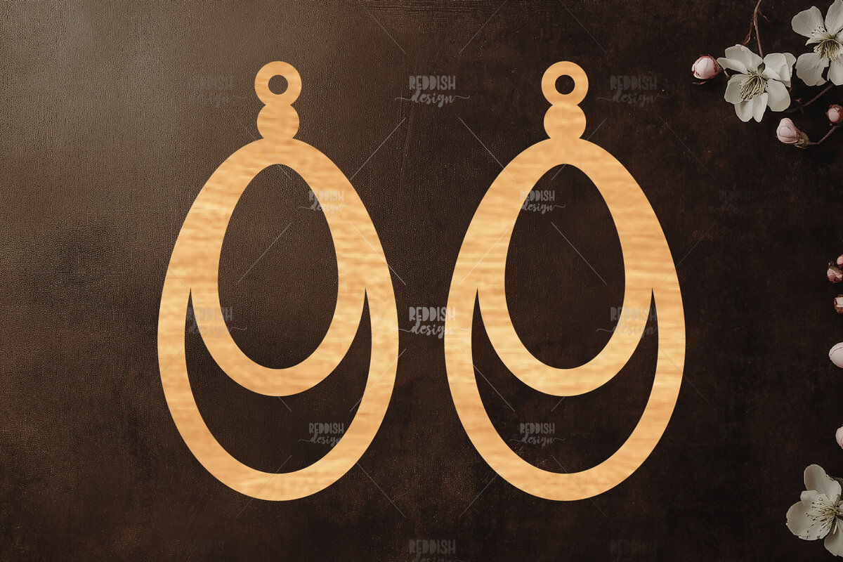 Σετ των 3 Intra απο ξύλο plywood  Χρώμα wenge 3mm-4mm πάχος - Σκουλαρίκια Δίασταση 3x3 cm INTRAFABR-94575641