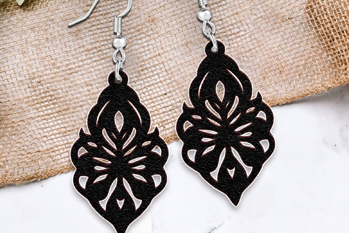 Σετ των 3 Intra απο ξύλο plywood  Χρώμα wenge 3mm-4mm πάχος - Σκουλαρίκια . Σκουλαρίκια Teadrop Δίασταση 3x3 cm INTRAFABR-98756570