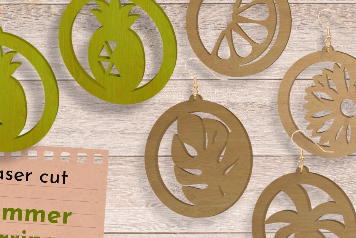 Σετ των 3 Intra απο ξύλο plywood  Χρώμα wenge 3mm-4mm πάχος - Σκουλαρίκια ting Files, Summer Δίασταση 3x3 cm INTRAFABR-114656121