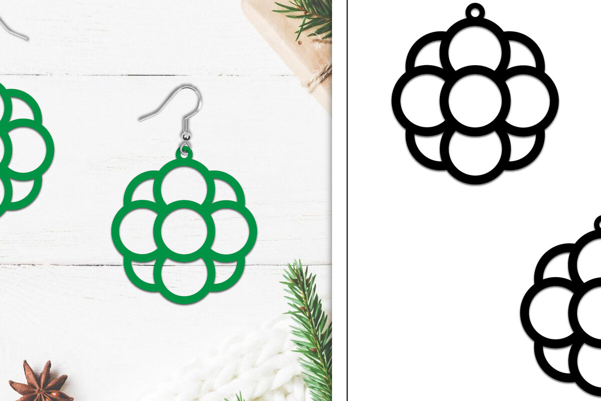 Σετ των 3 Intra απο ξύλο plywood  Χρώμα wenge 3mm-4mm πάχος - Σκουλαρίκια Lasercut | Σκουλαρίκια Δίασταση 3x3 cm INTRAFABR-97801042