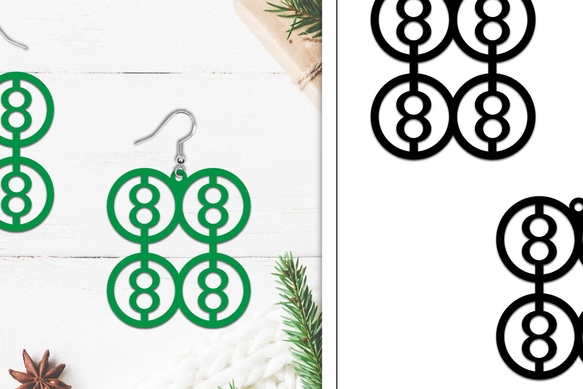 Σετ των 3 Intra απο ξύλο plywood  Χρώμα wenge 3mm-4mm πάχος - Σκουλαρίκια Lasercut | Σκουλαρίκια Δίασταση 3x3 cm INTRAFABR-94671101