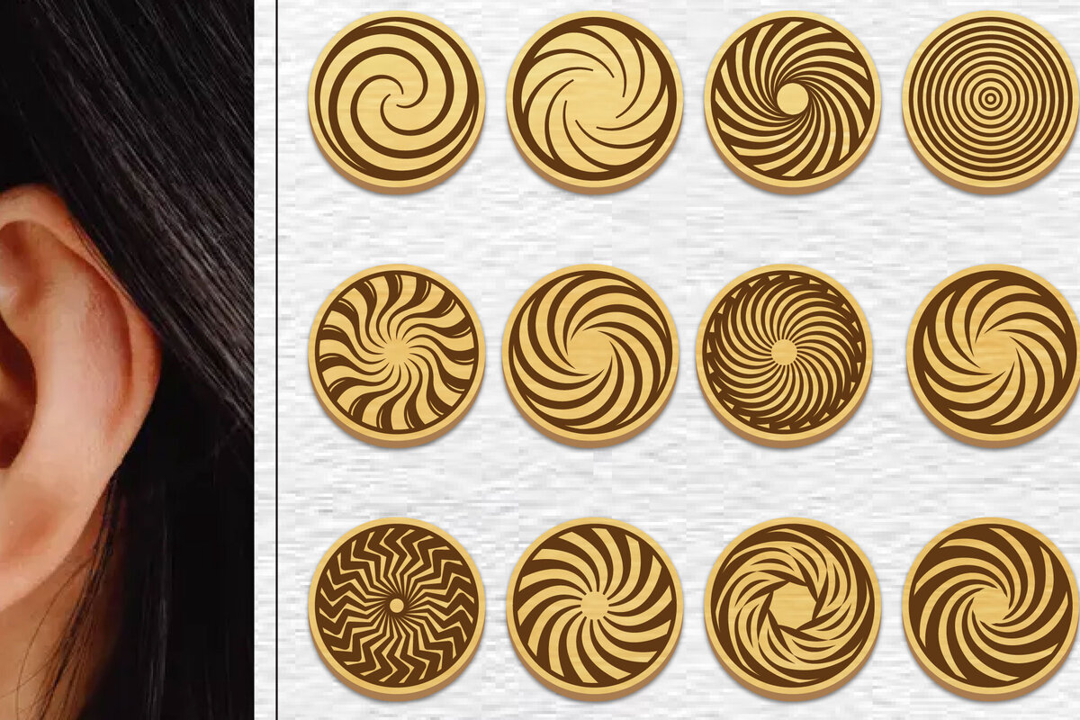 Σετ των 3 Intra απο ξύλο plywood  Χρώμα wenge 3mm-4mm πάχος - Σκουλαρίκια Μαγνήτης Bundle Δίασταση 3x3 cm INTRAFABR-99768175