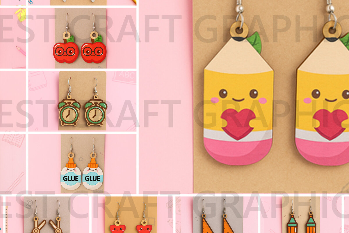 Σετ των 3 Intra απο ξύλο plywood  Χρώμα wenge 3mm-4mm πάχος - Σκουλαρίκια – Πακέτο Study Time Δίασταση 3x3 cm INTRAFABR-97911673