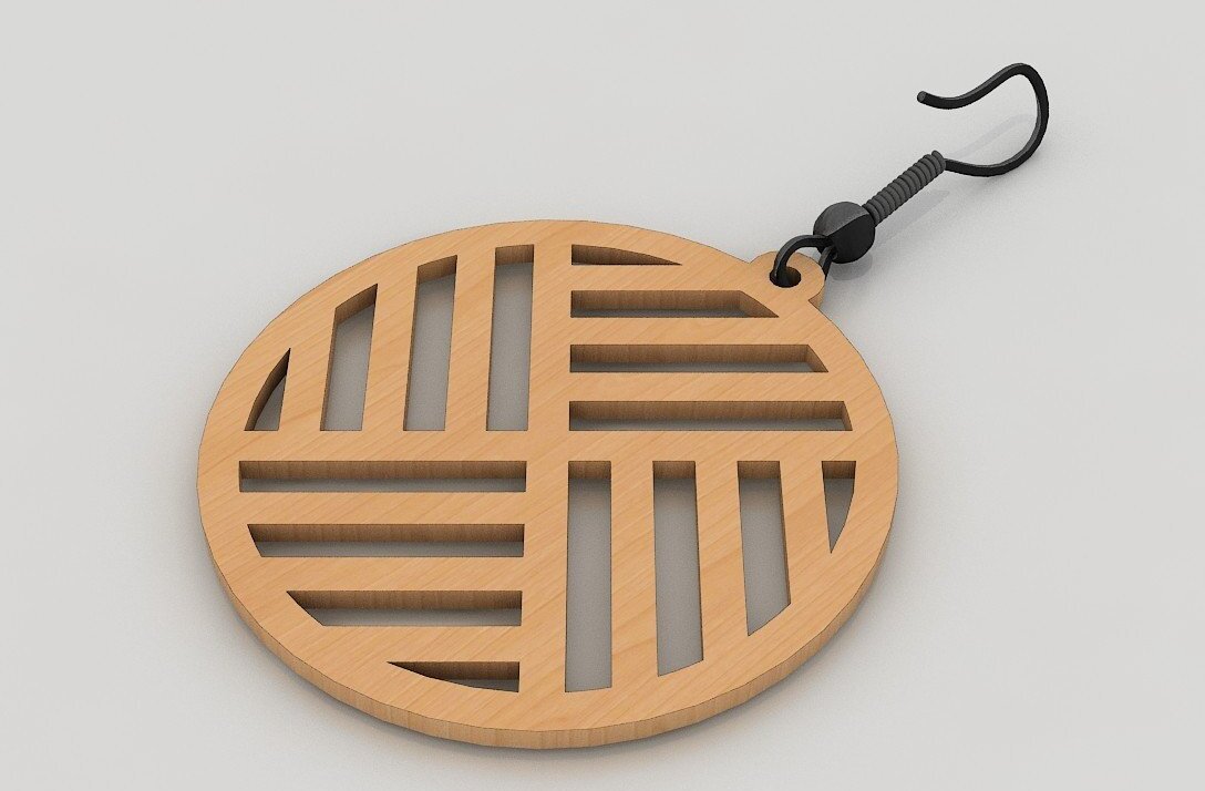 Σετ των 3 Intra απο ξύλο plywood  Χρώμα wenge 3mm-4mm πάχος - Σκουλαρίκια Πρότυπο , Κοσμήματα με λέιζερ Δίασταση 3x3 cm INTRAFABR-111580192