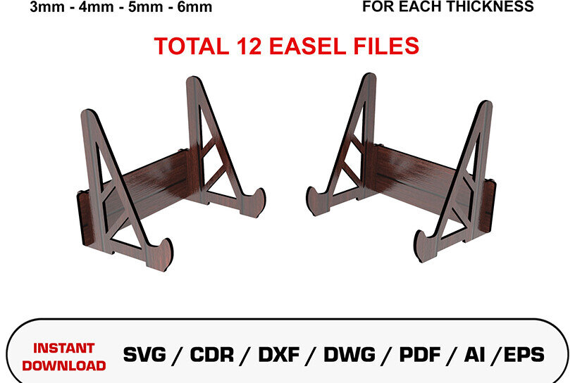 Σετ των 2 Intra απο ξύλο plywood  Χρώμα wenge 3mm-4mm πάχος - κοπής με λέιζερ Easel Display Δίασταση 20x20 cm INTRAFABR-109952415