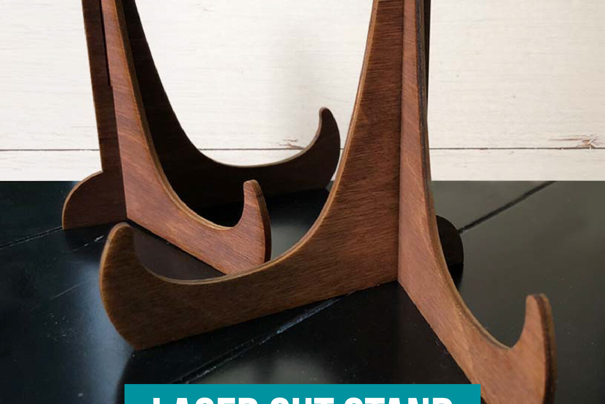 Σετ των 2 Intra απο ξύλο plywood  Χρώμα wenge 3mm-4mm πάχος - Easel Display Stand Δίασταση 20x20 cm INTRAFABR-89305816