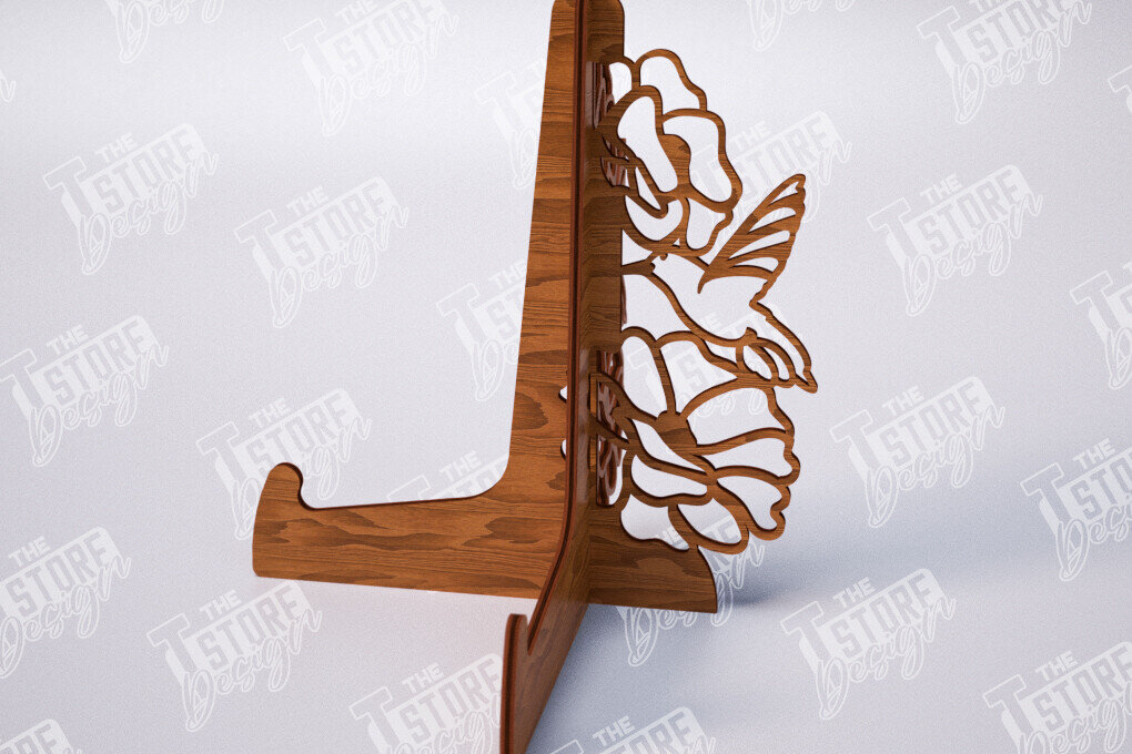 Σετ των 2 Intra απο ξύλο plywood  Χρώμα wenge 3mm-4mm πάχος - Στάση καβαλέτο | Πλάκα Τέχνης | Εμφάνιση φωτογραφιών Δίασταση 20x20 cm INTRAFABR-89305966