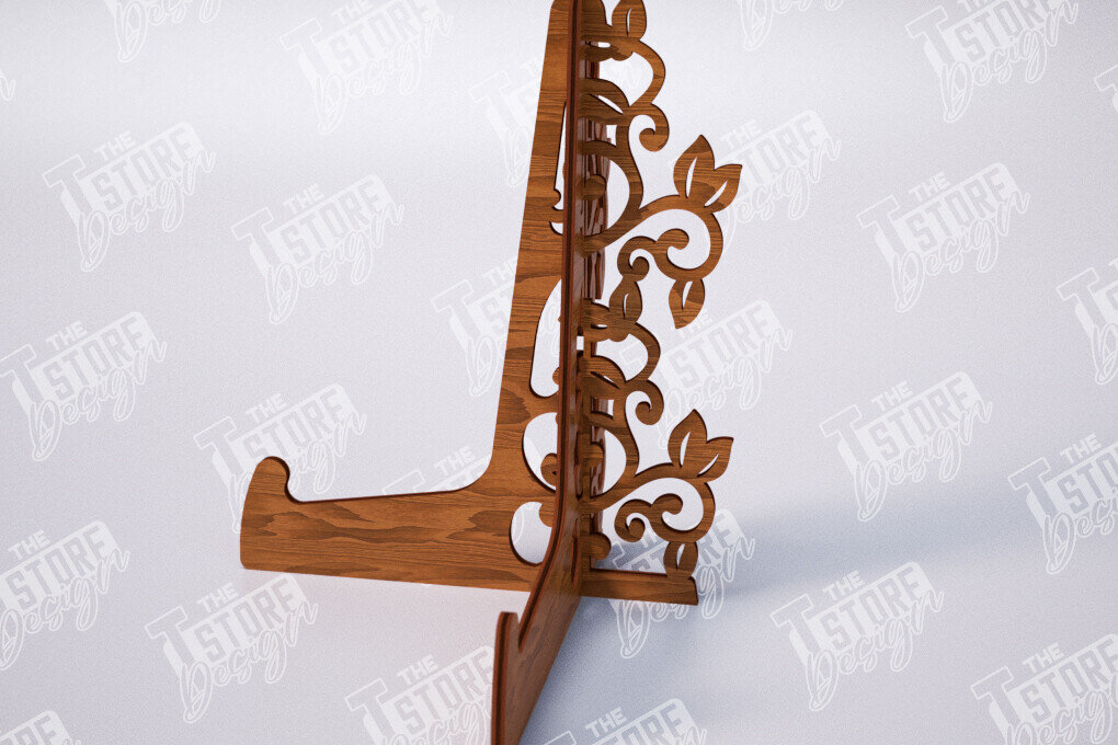 Σετ των 2 Intra απο ξύλο plywood  Χρώμα wenge 3mm-4mm πάχος - Στάση καβαλέτο | Πλάκα Τέχνης | Εμφάνιση φωτογραφιών Δίασταση 20x20 cm INTRAFABR-65707328