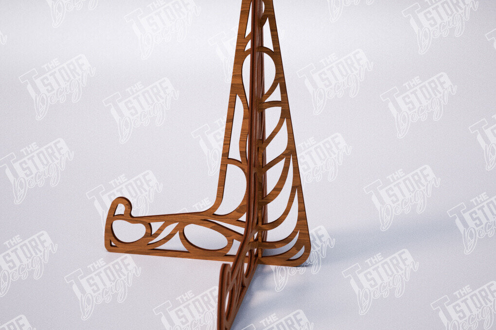 Σετ των 2 Intra απο ξύλο plywood  Χρώμα wenge 3mm-4mm πάχος - Στάση καβαλέτο | Πλάκα Τέχνης | Εμφάνιση φωτογραφιών Δίασταση 20x20 cm INTRAFABR-31906628