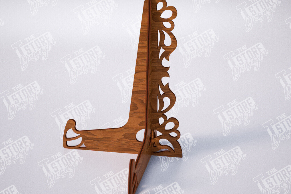 Σετ των 2 Intra απο ξύλο plywood  Χρώμα wenge 3mm-4mm πάχος - Στάση καβαλέτο | Πλάκα Τέχνης | Εμφάνιση φωτογραφιών Δίασταση 20x20 cm INTRAFABR-118583381