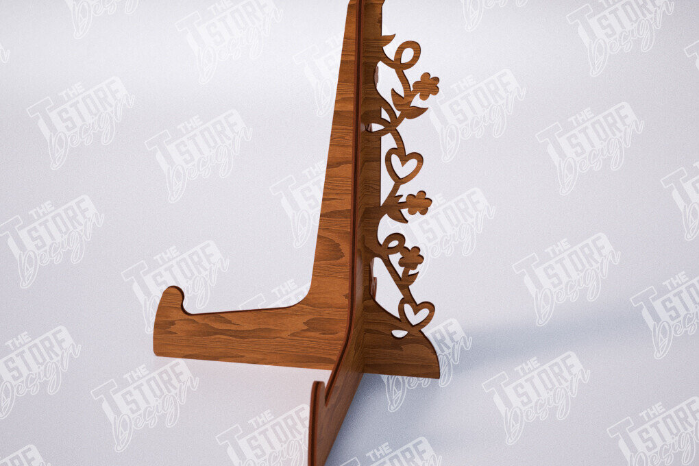 Σετ των 2 Intra απο ξύλο plywood  Χρώμα wenge 3mm-4mm πάχος - Στάση καβαλέτο | Πλάκα Τέχνης | Εμφάνιση φωτογραφιών Δίασταση 20x20 cm INTRAFABR-120370988