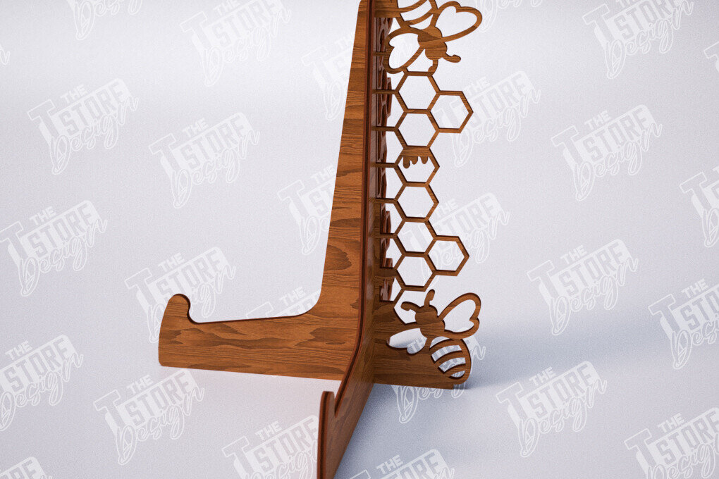 Σετ των 2 Intra απο ξύλο plywood  Χρώμα wenge 3mm-4mm πάχος - Στάση καβαλέτο | Πλάκα Τέχνης | Εμφάνιση φωτογραφιών Δίασταση 20x20 cm INTRAFABR-80961972