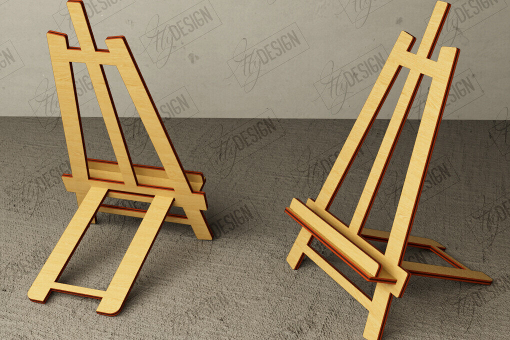 Σετ των 2 Intra απο ξύλο plywood  Χρώμα wenge 3mm-4mm πάχος - Στάση καβαλέτο | Πλάκα Τέχνης | Εμφάνιση φωτογραφιών Δίασταση 20x20 cm INTRAFABR-94336998