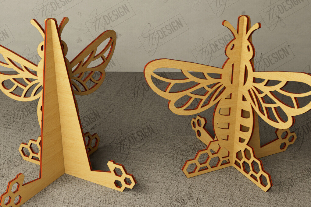 Σετ των 2 Intra απο ξύλο plywood  Χρώμα wenge 3mm-4mm πάχος - Στάση καβαλέτο | Πλάκα Τέχνης | Εμφάνιση φωτογραφιών Δίασταση 20x20 cm INTRAFABR-94337020