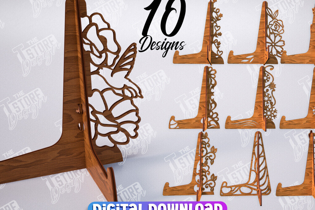 Σετ των 2 Intra απο ξύλο plywood  Χρώμα wenge 3mm-4mm πάχος - Πακέτο με καβαλέτο | Πλάκα Τέχνης | CNC Δίασταση 20x20 cm INTRAFABR-94337028