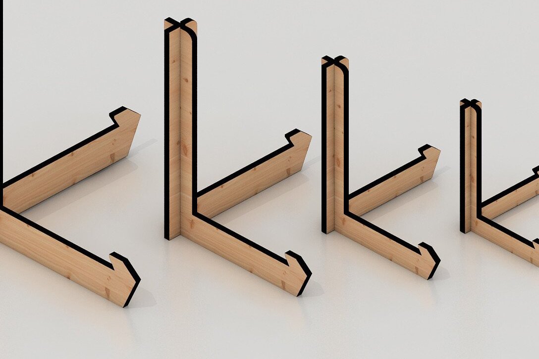 Σετ των 2 Intra απο ξύλο plywood  Χρώμα wenge 3mm-4mm πάχος - Easel Files / Photo Stand Δίασταση 20x20 cm INTRAFABR-6733581