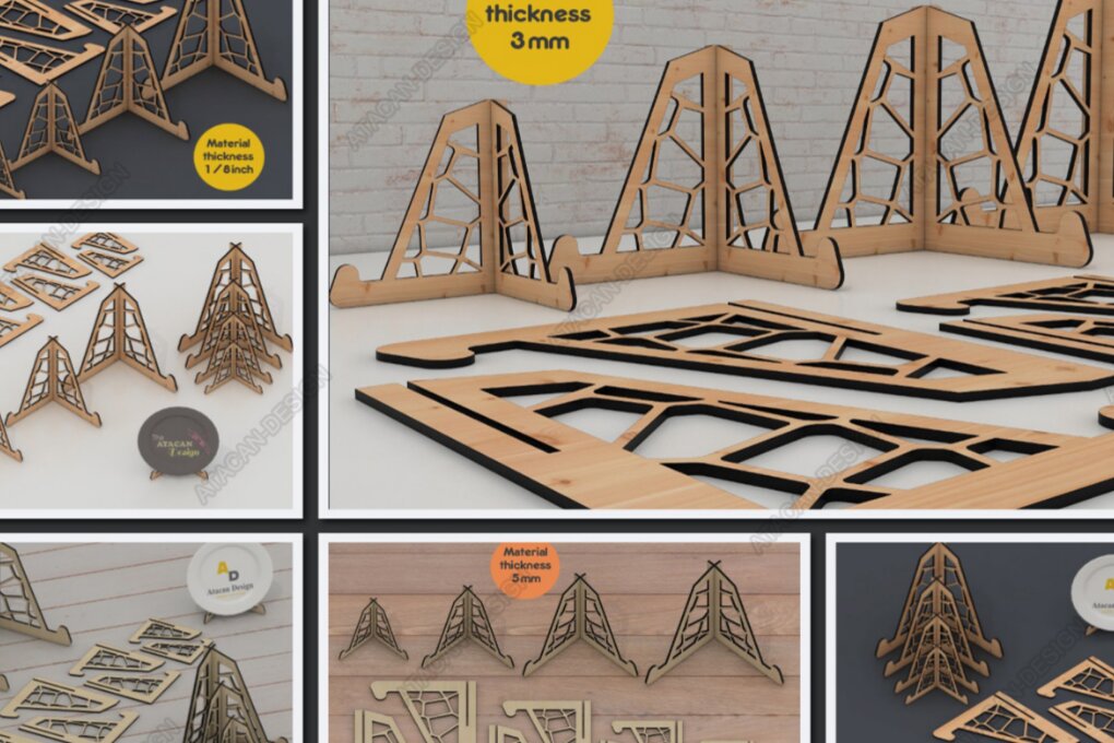 Σετ των 2 Intra απο ξύλο plywood  Χρώμα wenge 3mm-4mm πάχος - Easel Template Set Laser Ready 137 Δίασταση 20x20 cm INTRAFABR-68646270