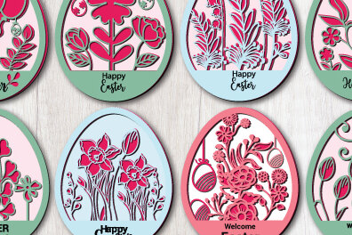 Σετ των 2 Intra απο ξύλο plywood  Χρώμα wenge 3mm-4mm πάχος - Πασχαλινή δωροκάρτα 3 επιπέδων Πακέτο 1474 Δίασταση 15x15 cm INTRAFABR-119764535