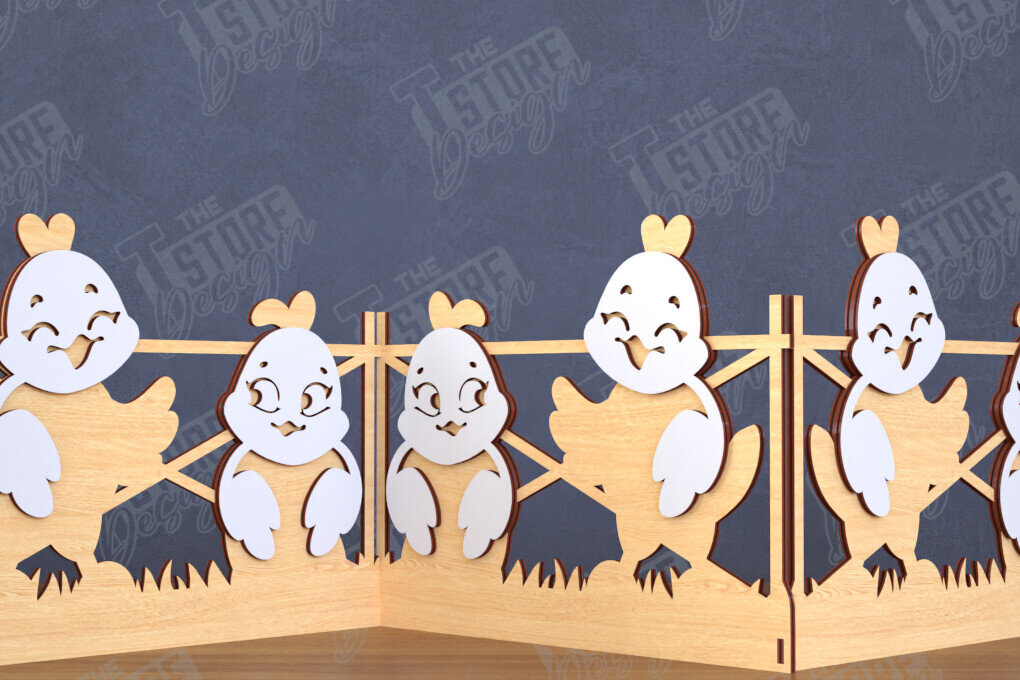 Σετ των 2 Intra απο ξύλο plywood  Χρώμα wenge 3mm-4mm πάχος - Πασχαλινή πινακίδα ακορντεόν | Happy Bunny |CNC Δίασταση 15x15 cm INTRAFABR-94463589