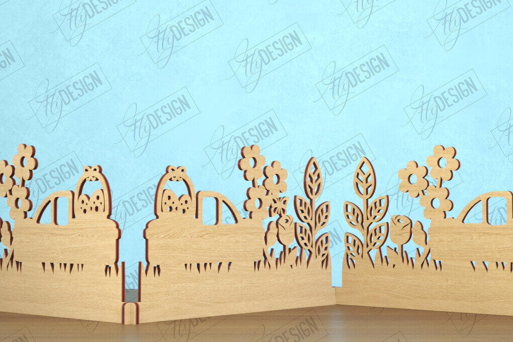 Σετ των 2 Intra απο ξύλο plywood  Χρώμα wenge 3mm-4mm πάχος - Πασχαλινή πινακίδα ακορντεόν | Καλό Πάσχα Δίασταση 15x15 cm INTRAFABR-99490527