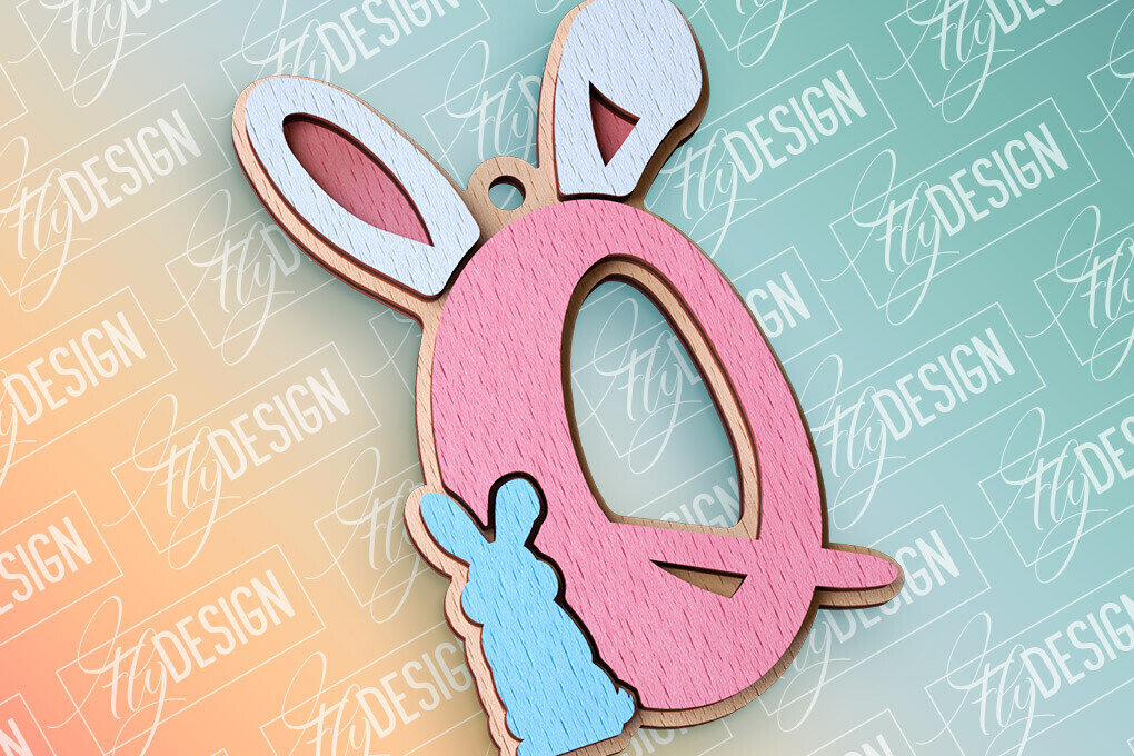 Σετ των 2 Intra απο ξύλο plywood  Χρώμα wenge 3mm-4mm πάχος - Πασχαλινό αλφάβητο | Αρχεία CNC Δίασταση 15x15 cm INTRAFABR-90819218