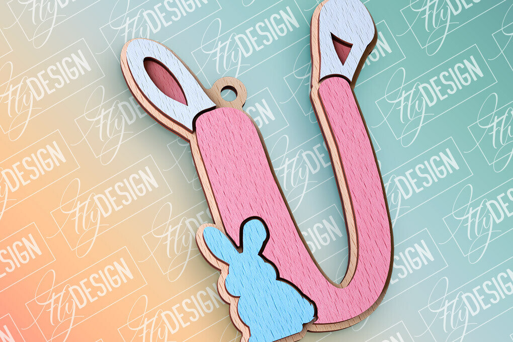 Σετ των 2 Intra απο ξύλο plywood  Χρώμα wenge 3mm-4mm πάχος - Πασχαλινό αλφάβητο | Αρχεία CNC Δίασταση 15x15 cm INTRAFABR-43539800