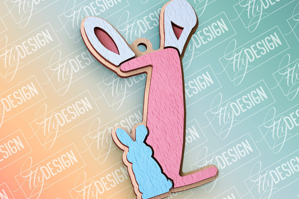 Σετ των 2 Intra απο ξύλο plywood  Χρώμα wenge 3mm-4mm πάχος - Πασχαλινό αλφάβητο | Αρχεία CNC Δίασταση 15x15 cm INTRAFABR-34326002