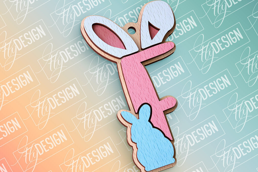 Σετ των 2 Intra απο ξύλο plywood  Χρώμα wenge 3mm-4mm πάχος - Πασχαλινό αλφάβητο | Αρχεία CNC Δίασταση 15x15 cm INTRAFABR-94452443