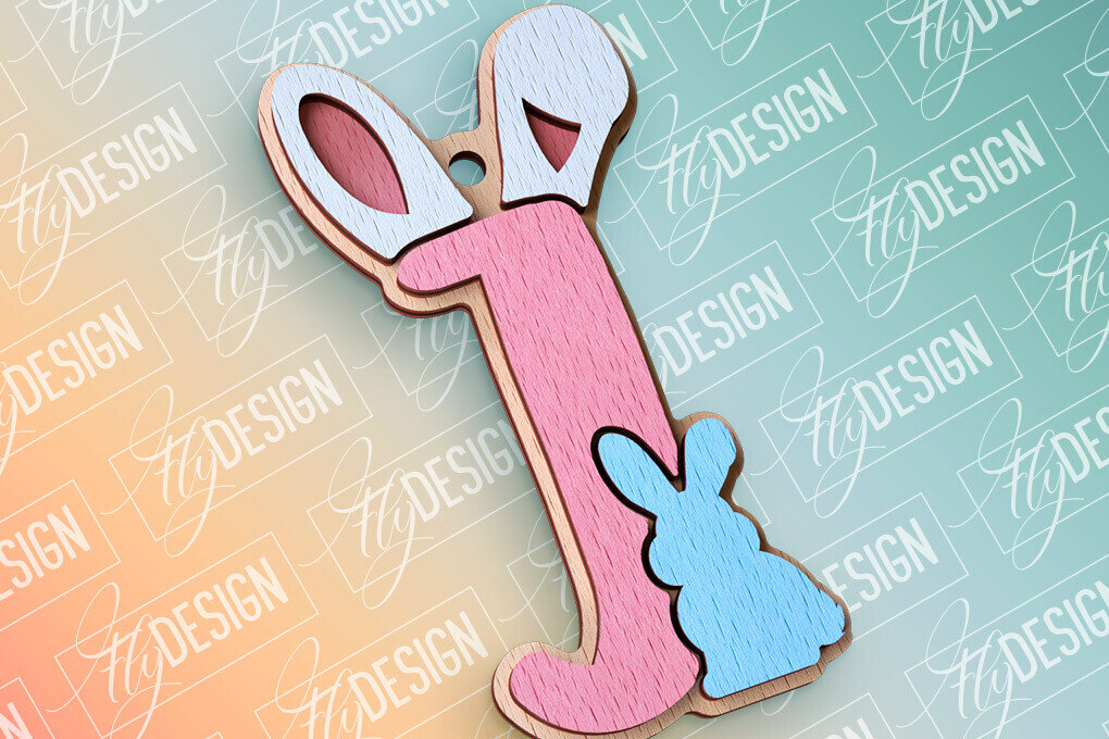 Σετ των 2 Intra απο ξύλο plywood  Χρώμα wenge 3mm-4mm πάχος - Πασχαλινό αλφάβητο | Αρχεία CNC Δίασταση 15x15 cm INTRAFABR-94452277