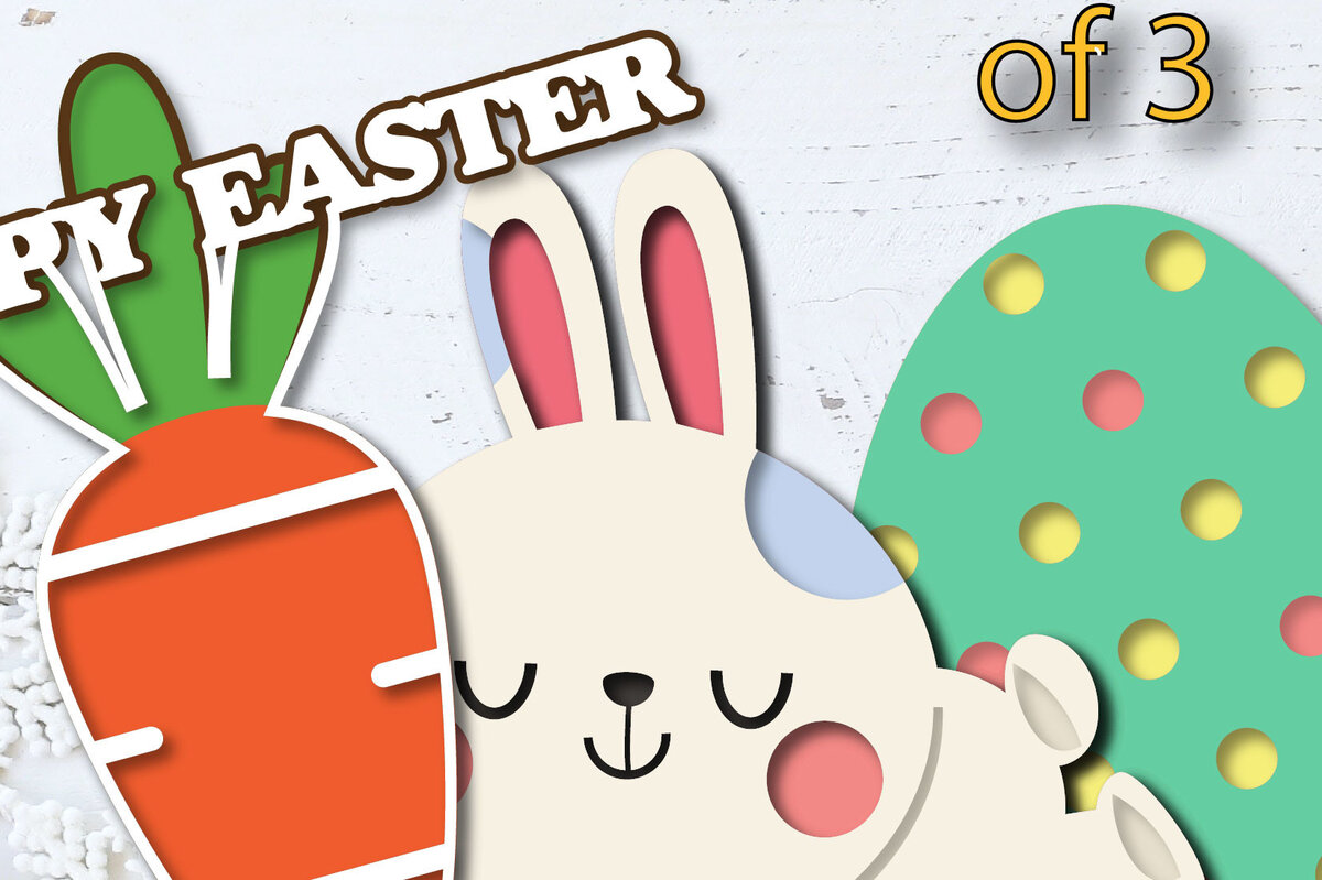 Σετ των 2 Intra απο ξύλο plywood  Χρώμα wenge 3mm-4mm πάχος - Πασχαλινό μωρό λαγουδάκι με 3 Δίασταση 15x15 cm INTRAFABR-118597499