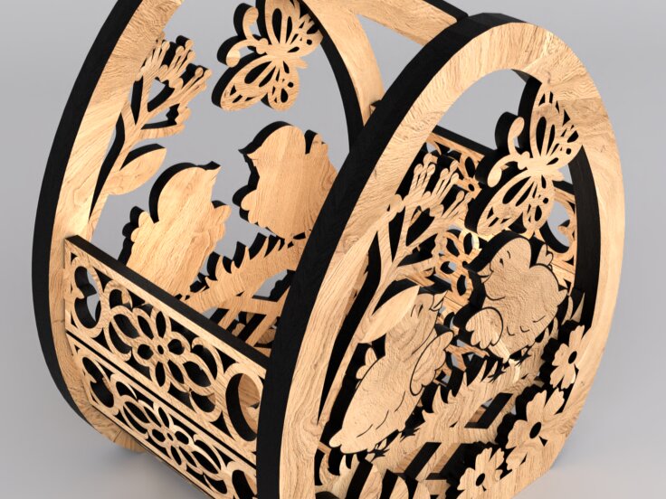 Σετ των 2 Intra απο ξύλο plywood  Χρώμα wenge 3mm-4mm πάχος - Πασχαλινό καλάθι Δίασταση 7x6 cm INTRAFABR-115870116