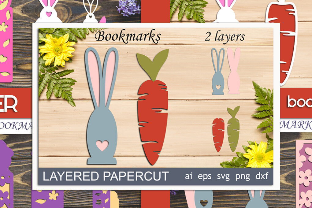 Σετ των 2 Intra απο ξύλο plywood  Χρώμα wenge 3mm-4mm πάχος - Σετ πασχαλινών σελιδοδεικτών Layered Δίασταση 15x15 cm INTRAFABR-116389071