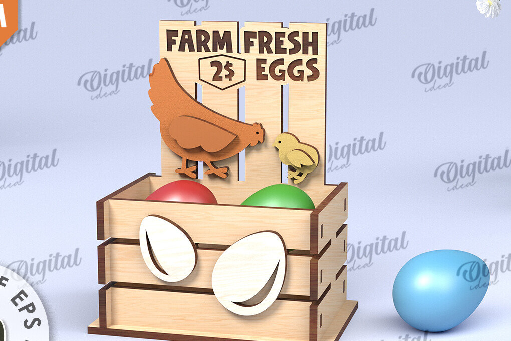 Σετ των 2 Intra απο ξύλο plywood  Χρώμα wenge 3mm-4mm πάχος - Πασχαλινό κουτί LaserCut. Πασχαλινό καλάθι διακόσμηση Δίασταση 15x15 cm INTRAFABR-116341161