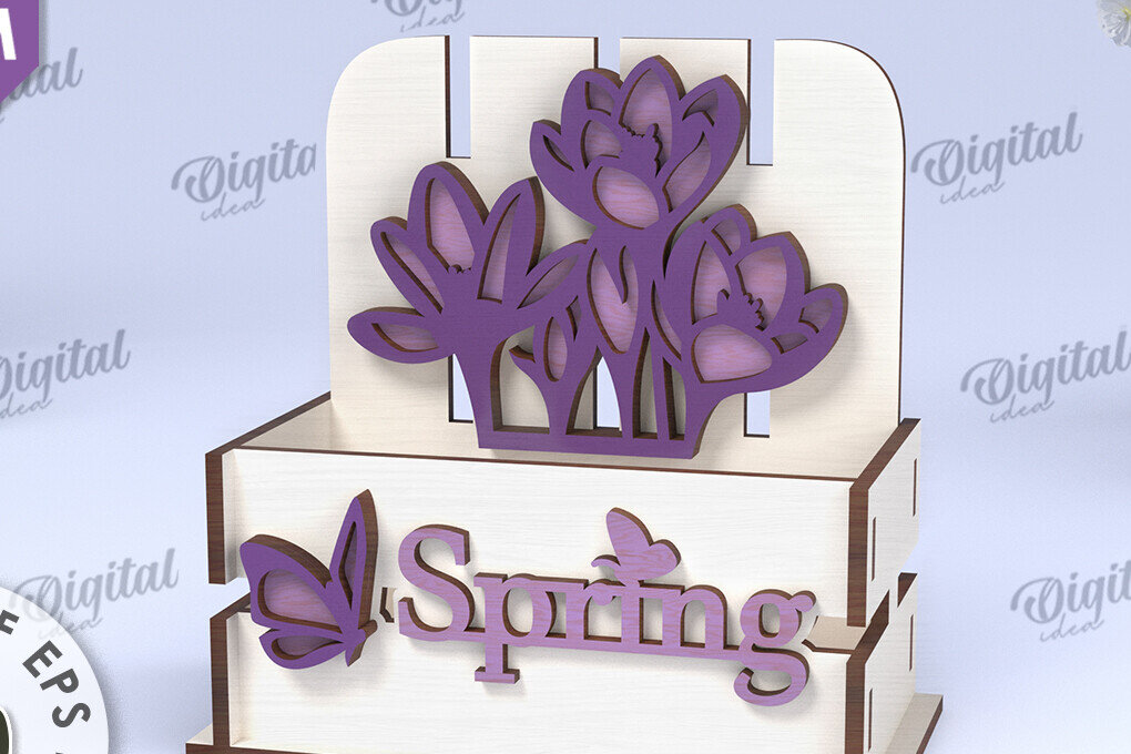 Σετ των 2 Intra απο ξύλο plywood  Χρώμα wenge 3mm-4mm πάχος - Πασχαλινό κουτί LaserCut. Πασχαλινό καλάθι διακόσμηση Δίασταση 15x15 cm INTRAFABR-116079051