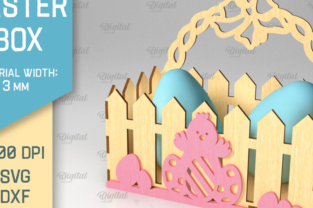 Σετ των 2 Intra απο ξύλο plywood  Χρώμα wenge 3mm-4mm πάχος - Πασχαλινό κουτί . 3D Πασχαλινό Καλάθι Laser Δίασταση 15x15 cm INTRAFABR-116079079