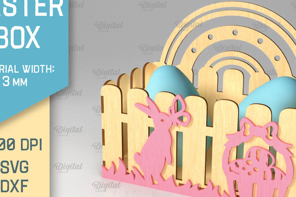 Σετ των 2 Intra απο ξύλο plywood  Χρώμα wenge 3mm-4mm πάχος - Πασχαλινό κουτί . 3D Πασχαλινό Καλάθι Laser Δίασταση 15x15 cm INTRAFABR-62938482