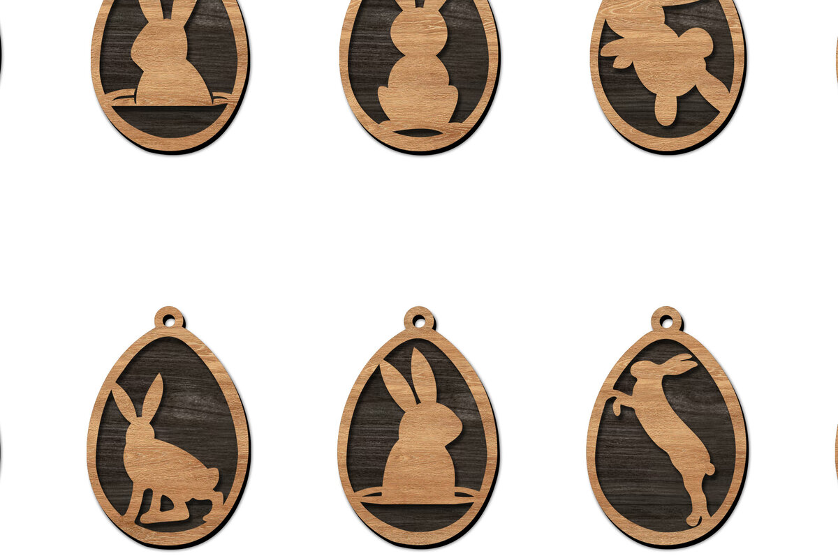 Σετ των 2 Intra απο ξύλο plywood  Χρώμα wenge 3mm-4mm πάχος - Πασχαλινό Πακέτο Δίασταση 6x6 cm INTRAFABR-63037649