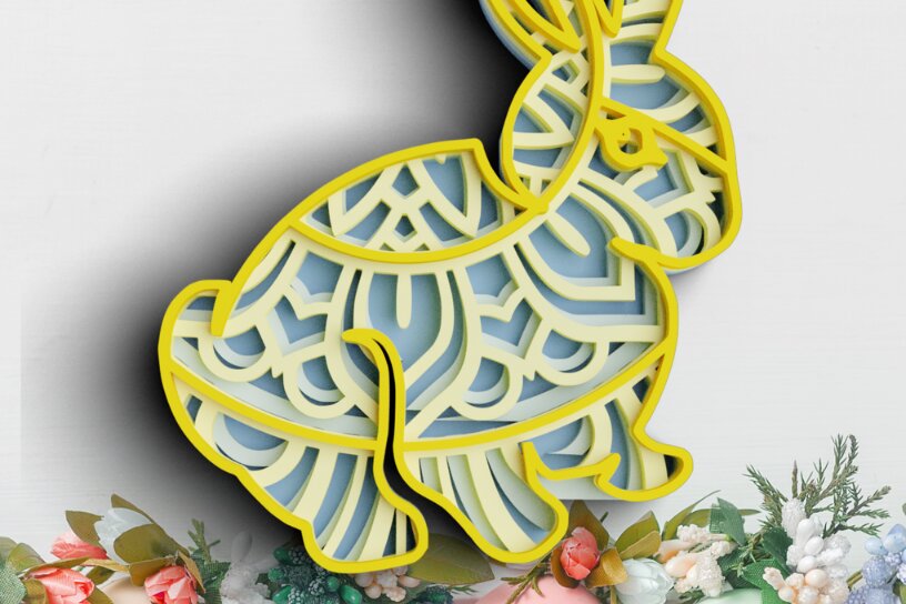 Intra απο ξύλο plywood  Χρώμα wenge 3mm-4mm πάχος - Λαγουδάκι του Πάσχα Δίασταση 30x30 cm INTRAFABR-62934689