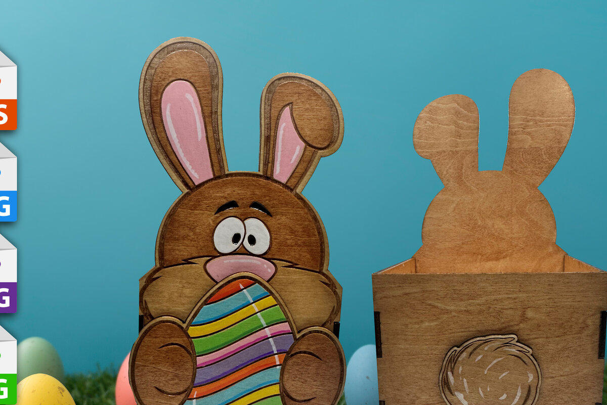 Σετ των 2 Intra απο ξύλο plywood  Χρώμα wenge 3mm-4mm πάχος - Πασχαλινό Μπάνι Κουτί Δίασταση 20x20 cm INTRAFABR-81410098