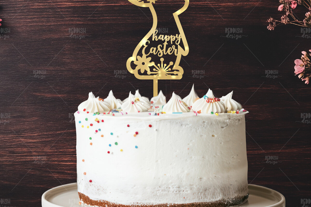 Σετ των 2 Intra απο ξύλο plywood  Χρώμα wenge 3mm-4mm πάχος - Πάσχα Μπάνι Κέικ Topper Δίασταση 15x15 cm INTRAFABR-72078586