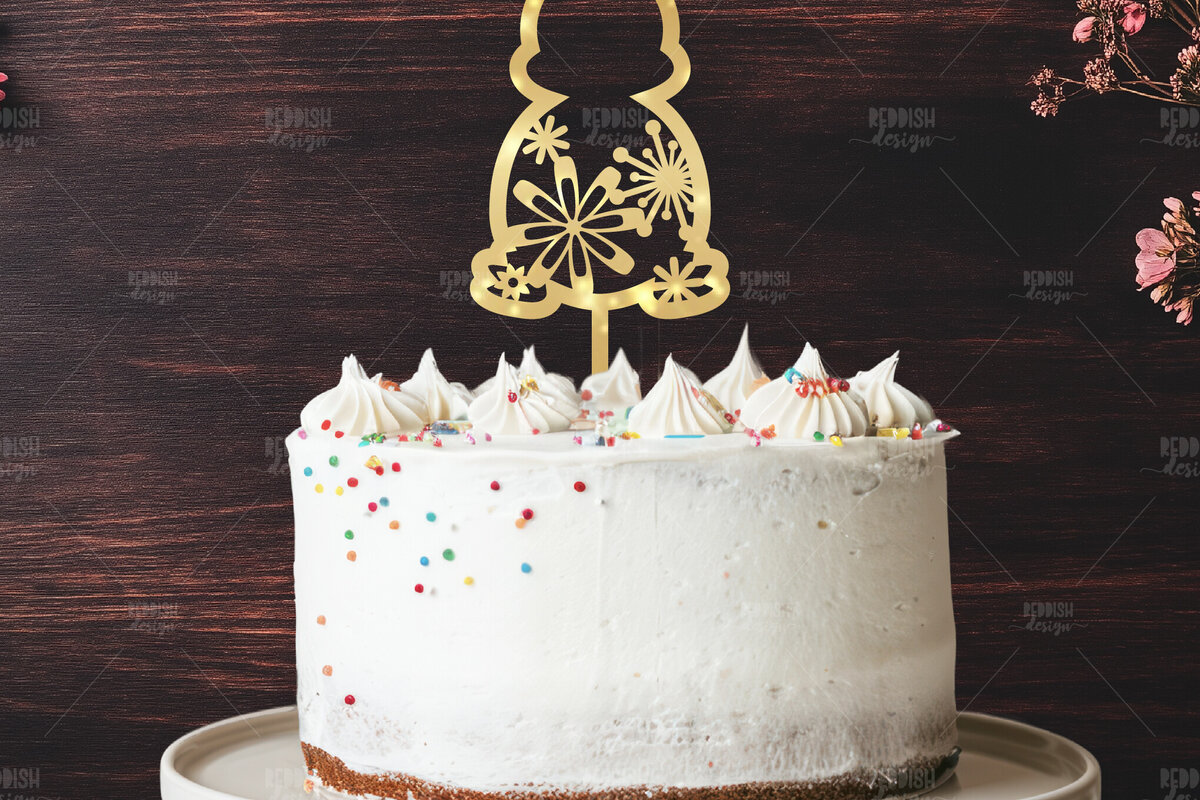 Σετ των 2 Intra απο ξύλο plywood  Χρώμα wenge 3mm-4mm πάχος - Πάσχα Μπάνι Κέικ Topper Δίασταση 15x15 cm INTRAFABR-29773917