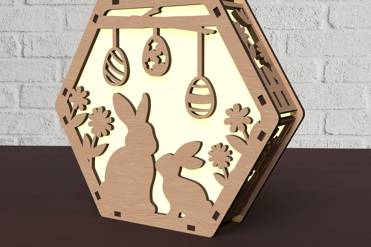 Σετ των 2 Intra απο ξύλο plywood  Χρώμα wenge 3mm-4mm πάχος - Λαμπροθήκη Πασχαλινό Λαγουδάκι Δίασταση 20x20 cm INTRAFABR-69613222