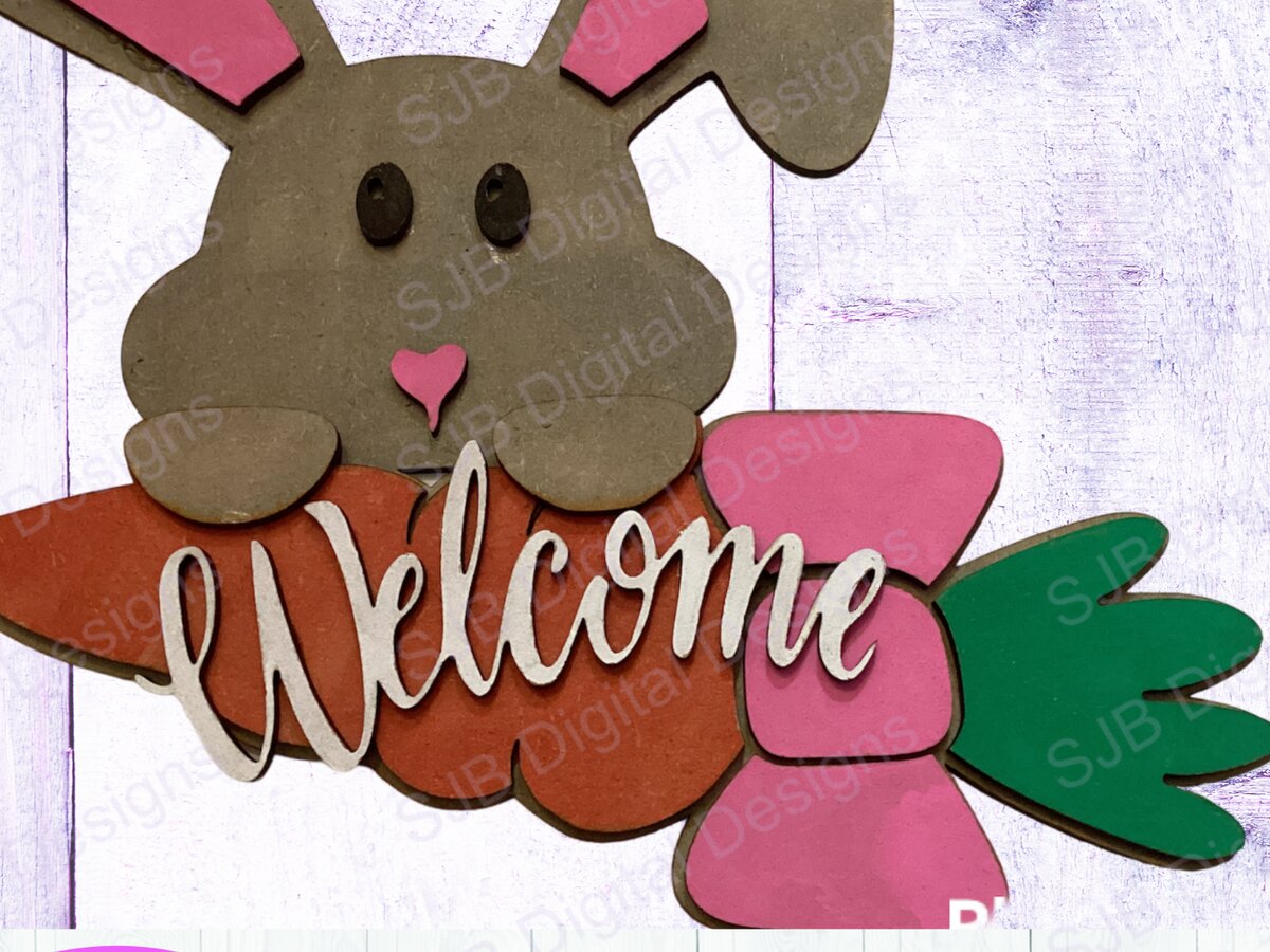 Σετ των 2 Intra απο ξύλο plywood  Χρώμα wenge 3mm-4mm πάχος - Πινακίδα Πόρτας Πασχαλινής Λαγουδίτσας, , Δίασταση 15x15 cm INTRAFABR-94232133