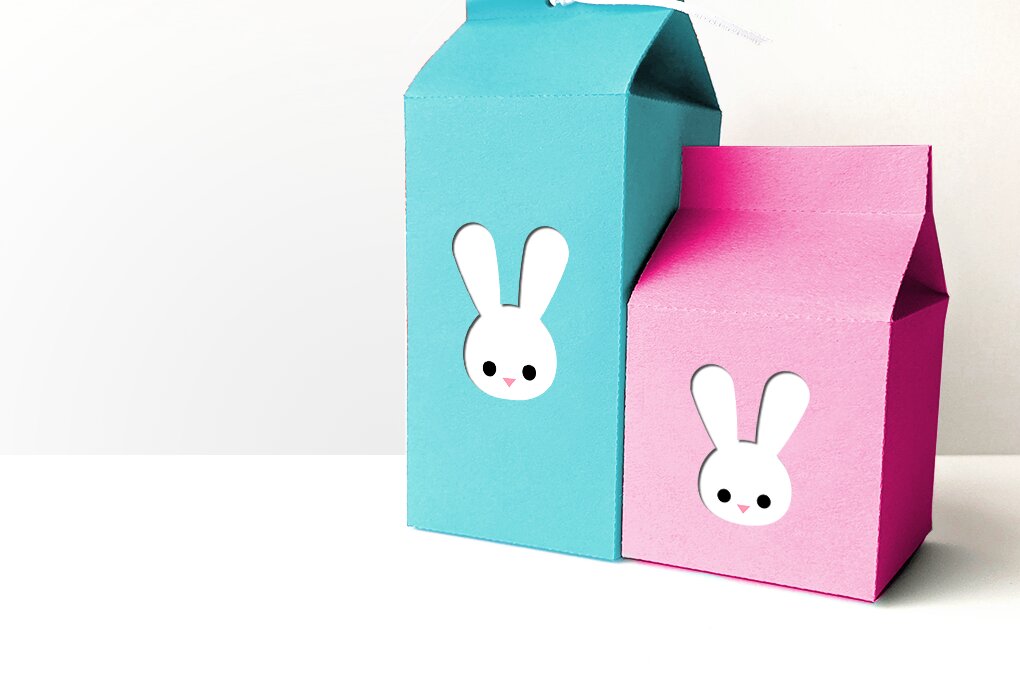 Σετ των 2 Intra απο ξύλο plywood  Χρώμα wenge 3mm-4mm πάχος - Πασχαλινό Bunny Face Milk Κουτί Δίασταση 15x15 cm INTRAFABR-89451044