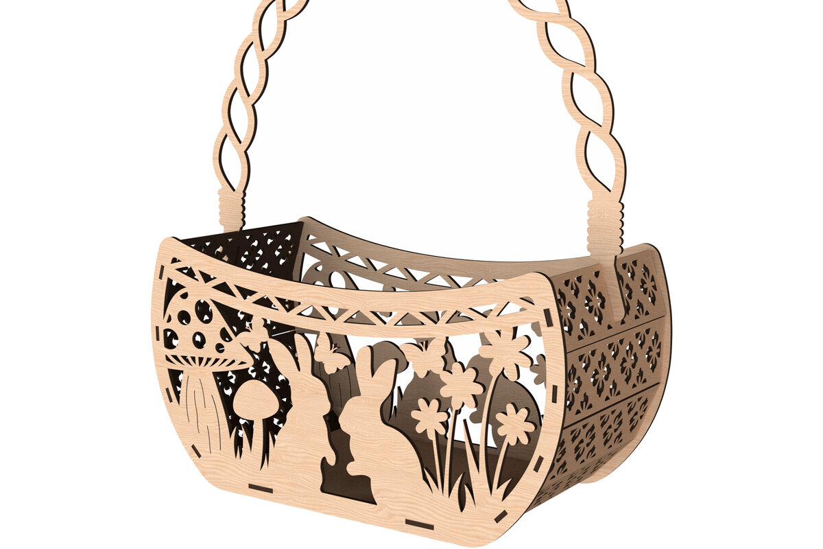 Intra απο ξύλο plywood  Χρώμα wenge 3mm-4mm πάχος - Πασχαλινό Μπάνι Καλάθι Κήπου Δίασταση 30x20 cm INTRAFABR-69795818