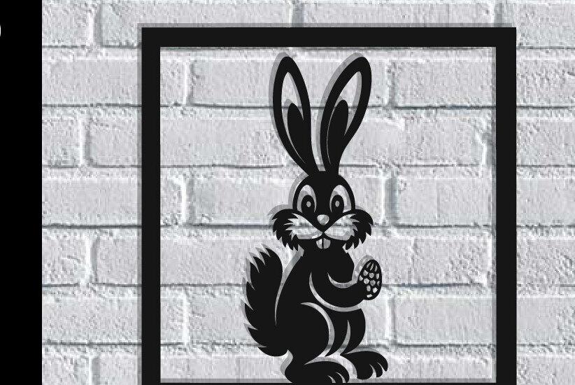 Intra απο ξύλο plywood  Χρώμα wenge 3mm-4mm πάχος - Easter Bunny Δίασταση 40x50 cm INTRAFABR-120619010