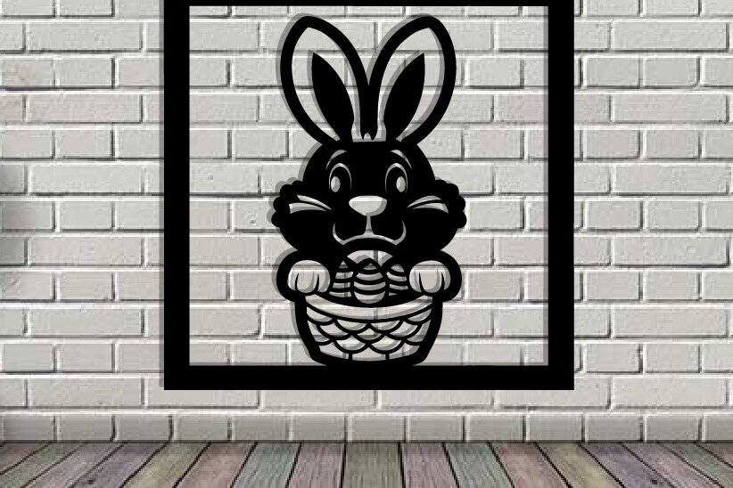 Intra απο ξύλο plywood  Χρώμα wenge 3mm-4mm πάχος - Easter Bunny Δίασταση 40x50 cm INTRAFABR-120350080