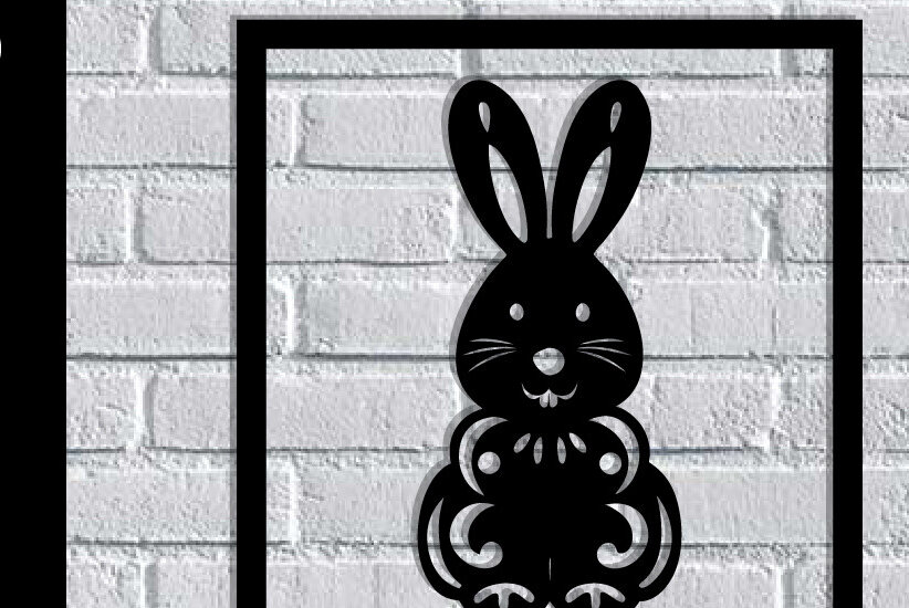 Intra απο ξύλο plywood  Χρώμα wenge 3mm-4mm πάχος - Easter Bunny Δίασταση 40x50 cm INTRAFABR-99484191