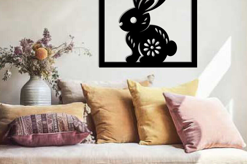 Intra απο ξύλο plywood  Χρώμα wenge 3mm-4mm πάχος - Easter Bunny Δίασταση 40x50 cm INTRAFABR-99484202